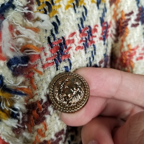 Mariely Paris Academia Distressed Multi-Colored Houndstooth Blazer Size 40/M - Picture 7 of 12